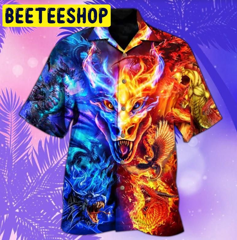 Dragon Fire And Water Hawaiian Shirt Dragon Fire And Water Hawaiian Shirt