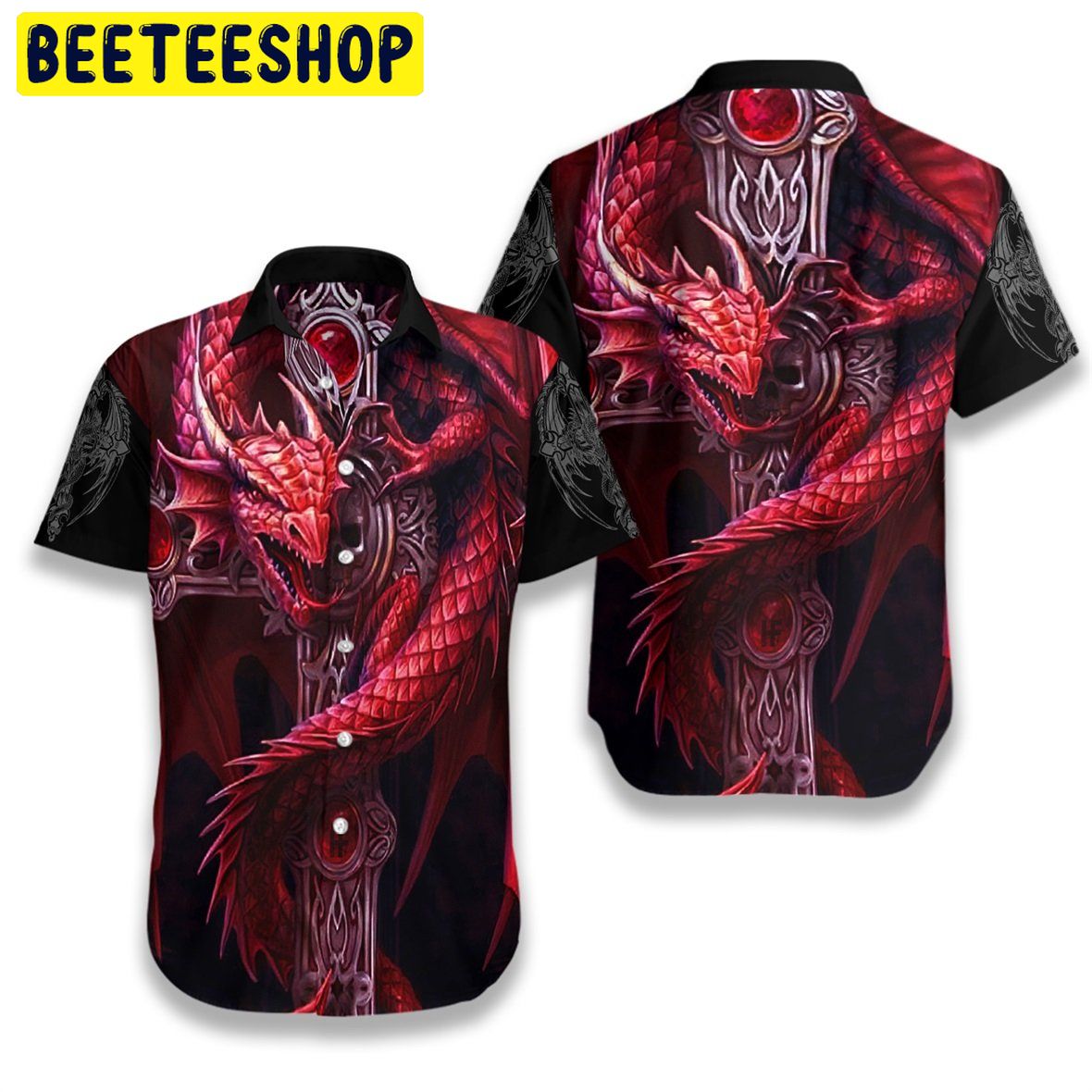 Dragon Tattoos Magenta Trending Hawaiian Shirt Dragon Tattoos Magenta Trending Hawaiian Shirt