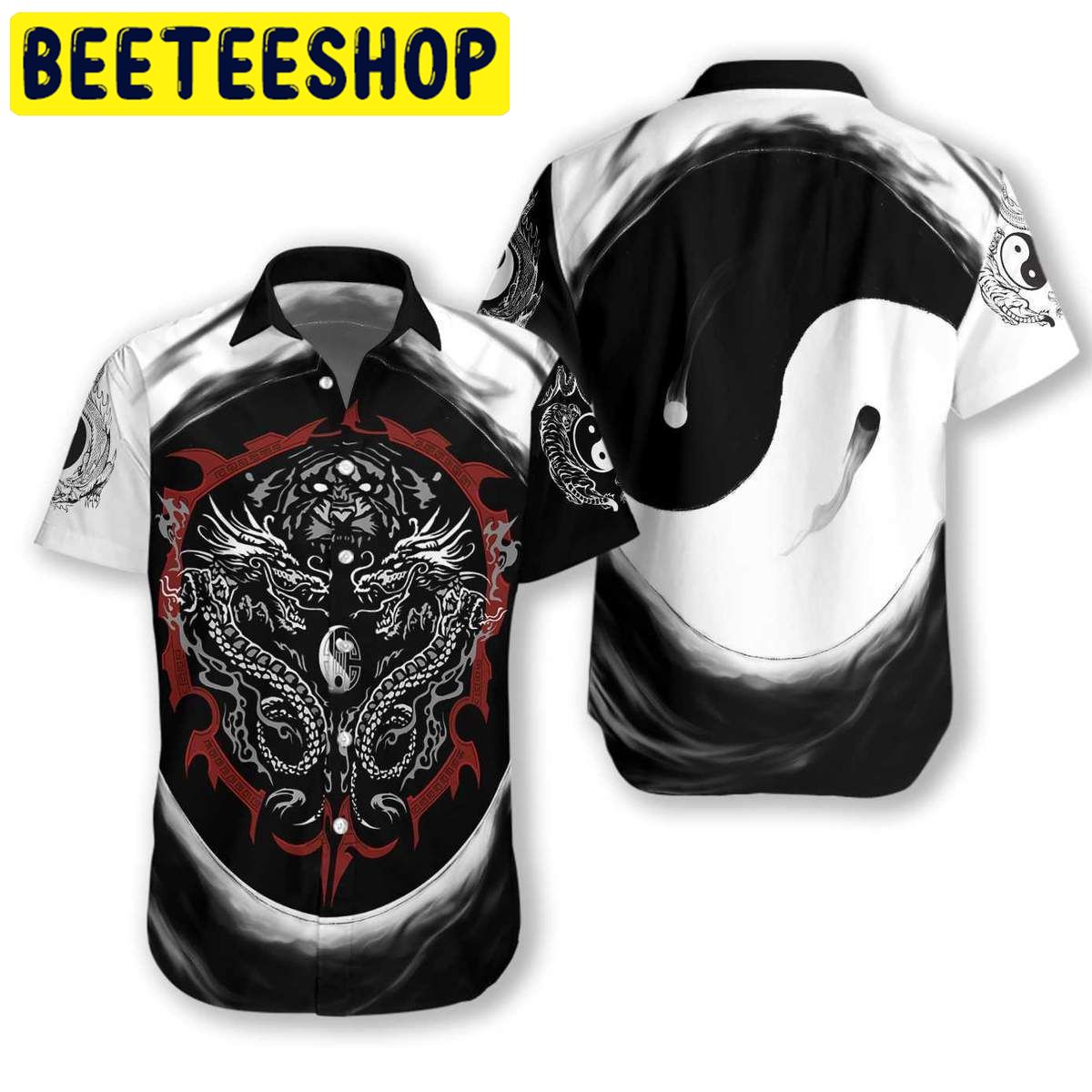 Dragon Tiger Yin Yang Art Hawaiian Shirt Dragon Tiger Yin Yang Art Hawaiian Shirt