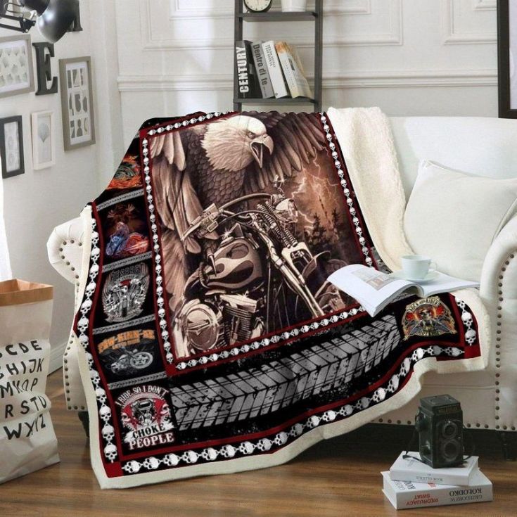 Eagle Skull Motorcycle Comfy Sofa Throw Blanket Eagle Skull Motorcycle Comfy Sofa Throw Blanket