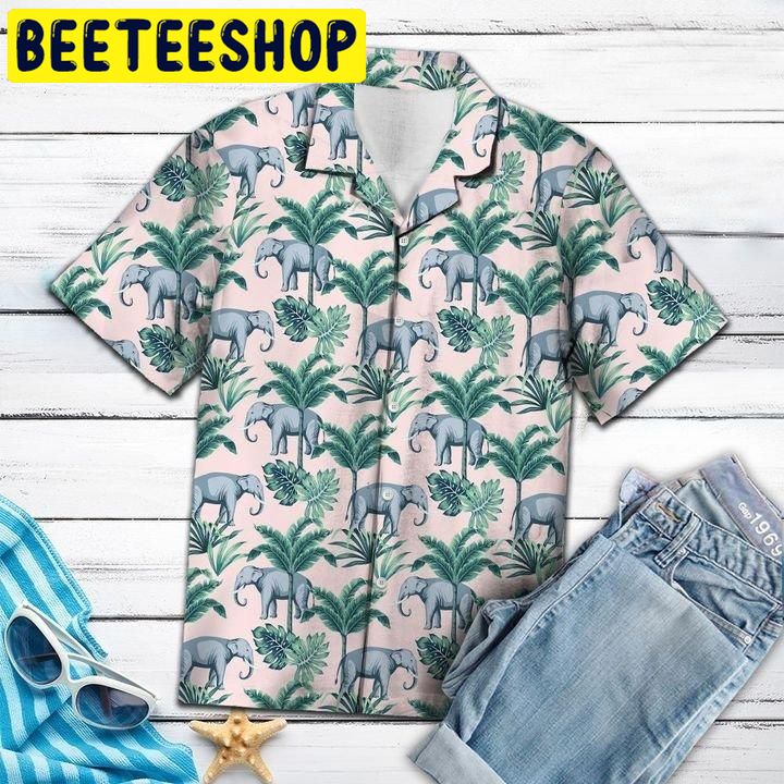 Elephant Coconut Palm Hawaiian Shirt Elephant Coconut Palm Hawaiian Shirt