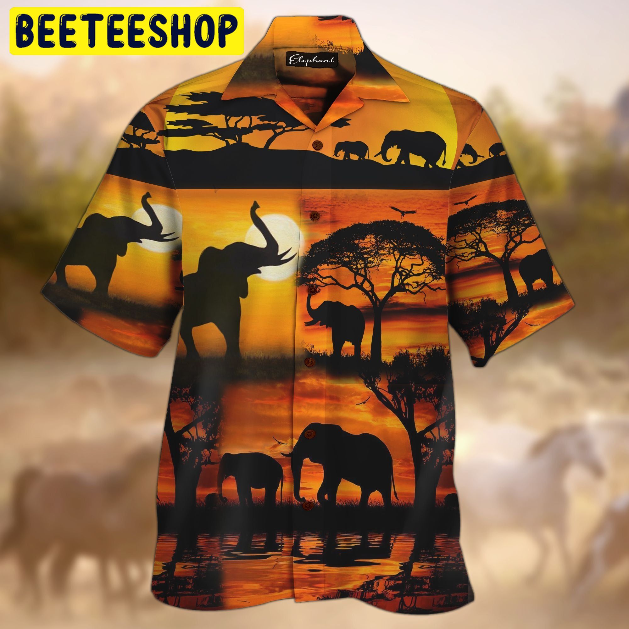 Elephant Peaceful 3D All Over Printed Trending Hawaiian Shirt Elephant Peaceful 3D All Over Printed Trending Hawaiian Shirt