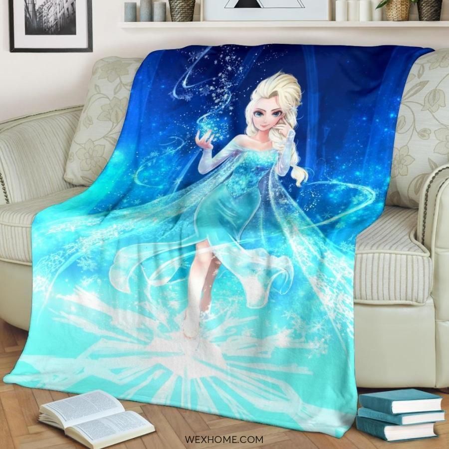 Elsa Magic Frozen Disney Princess Cartoon Best Seller Fleece Blanket Throw Blanket Elsa Magic Frozen Disney Princess Cartoon Best Seller Fleece Blanket Throw Blanket