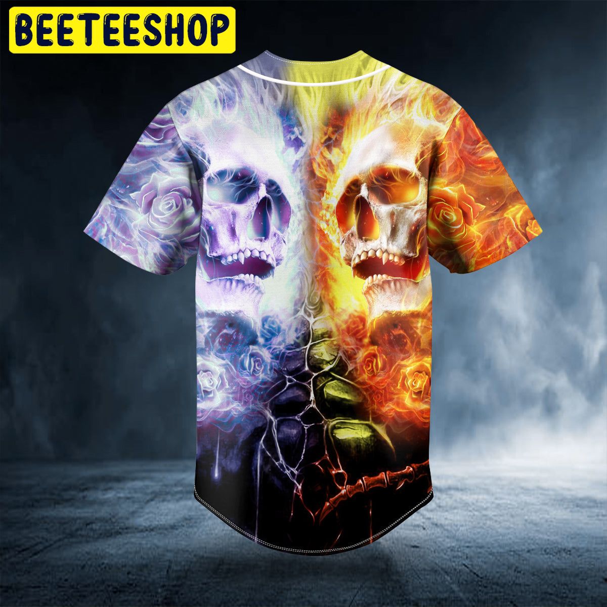 Enemy Fire Skull Trending Baseball Jersey Enemy Fire Skull Trending Baseball Jersey