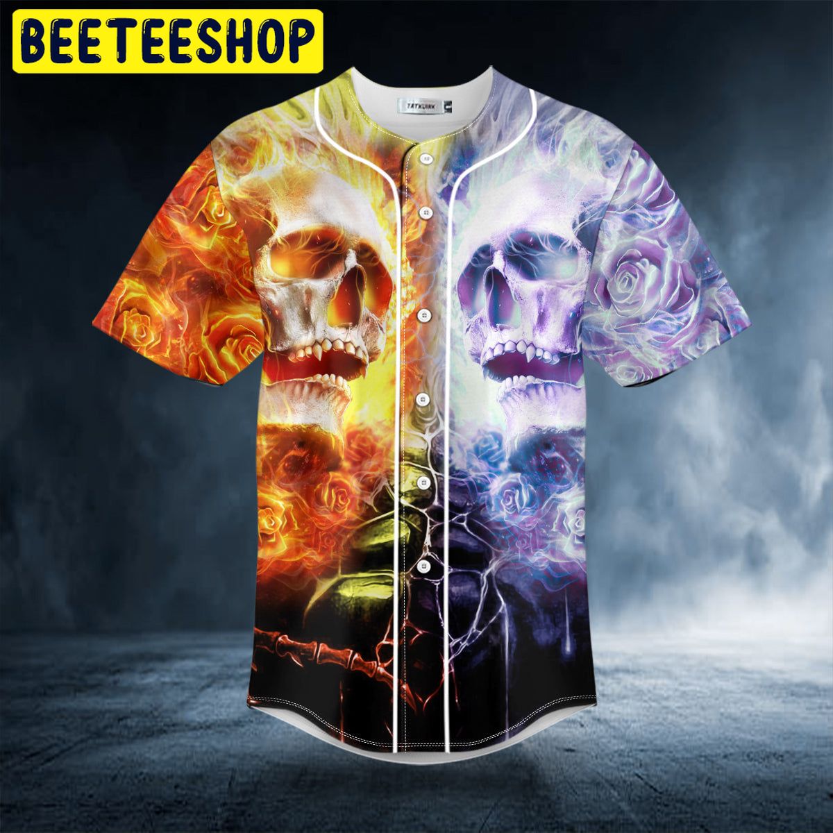Enemy Fire Skull Trending Baseball Jersey Enemy Fire Skull Trending Baseball Jersey