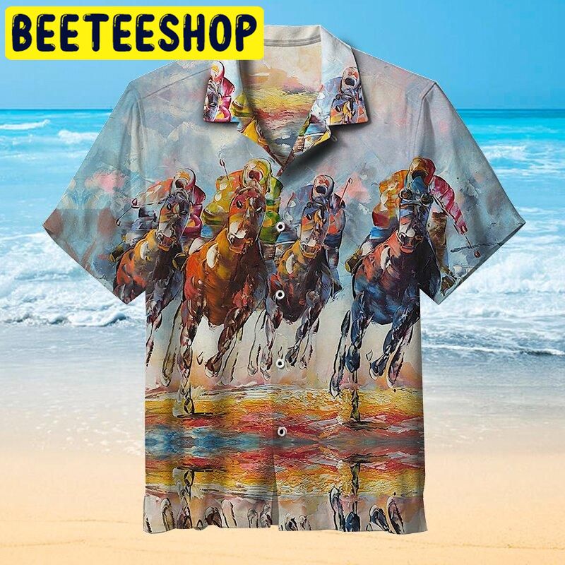 Equestrian Lovers Painting Art Hawaiian Shirt Equestrian Lovers Painting Art Hawaiian Shirt