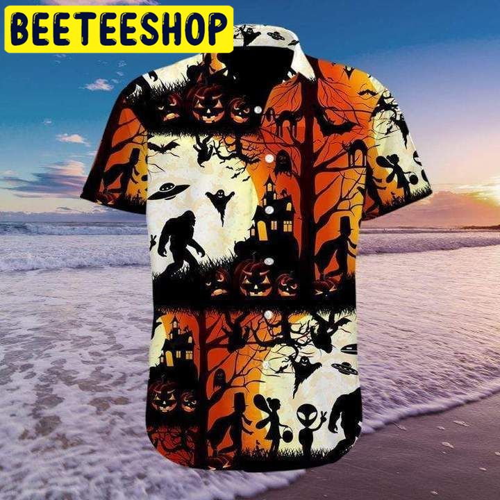Ew People Bigfoot UFO Halloween Camping Hawaiian Shirt Ew People Bigfoot UFO Halloween Camping Hawaiian Shirt