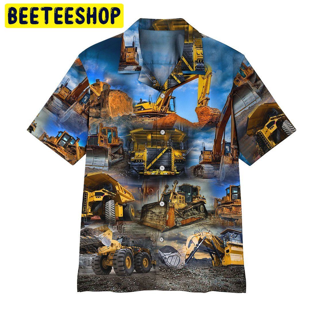 Excavator 3D All Over Printed Trending Hawaiian Shirt Excavator 3D All Over Printed Trending Hawaiian Shirt