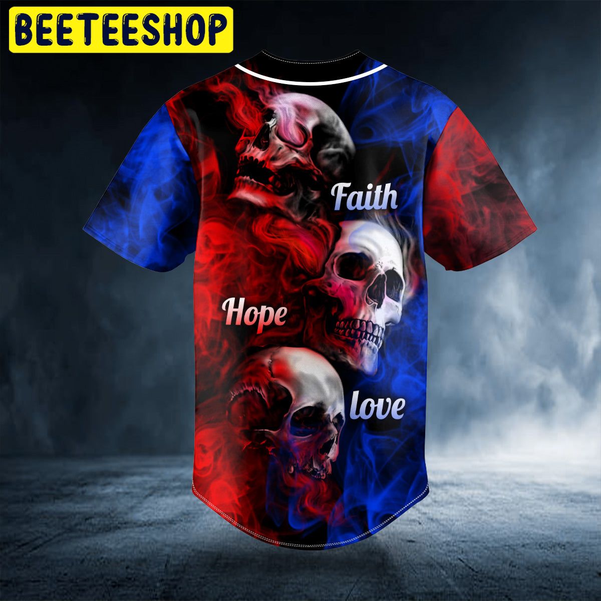 Faith Hope Love Smokey Skull Custom Trending Baseball Jersey Faith Hope Love Smokey Skull Custom Trending Baseball Jersey