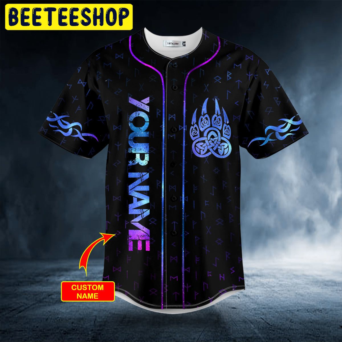 Fantasy Bear Viking Tattoo Custom Trending Baseball Jersey Fantasy Bear Viking Tattoo Custom Trending Baseball Jersey