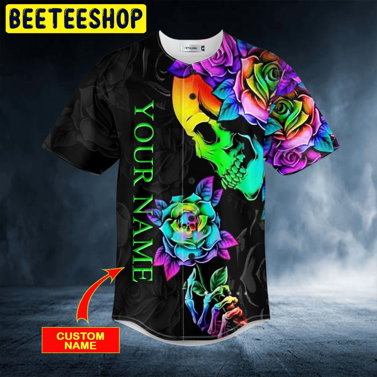 Fantasy Roses Skull Custom Trending Baseball Jersey Fantasy Roses Skull Custom Trending Baseball Jersey