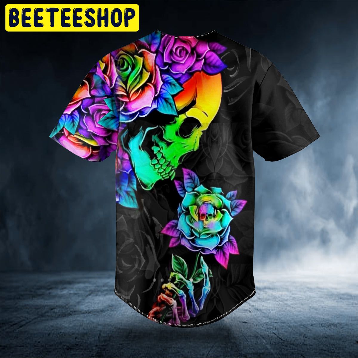 Fantasy Roses Skull Custom Trending Baseball Jersey Fantasy Roses Skull Custom Trending Baseball Jersey