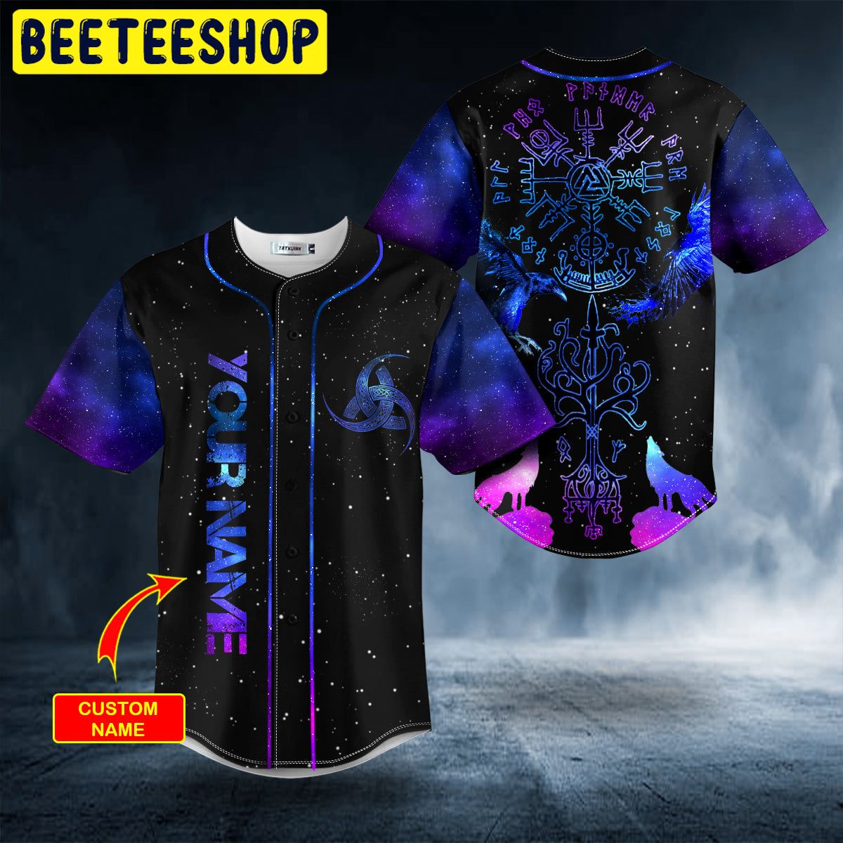 Fantasy Runic Viking Symbol Tattoo Custom Trending Baseball Jersey Fantasy Runic Viking Symbol Tattoo Custom Trending Baseball Jersey