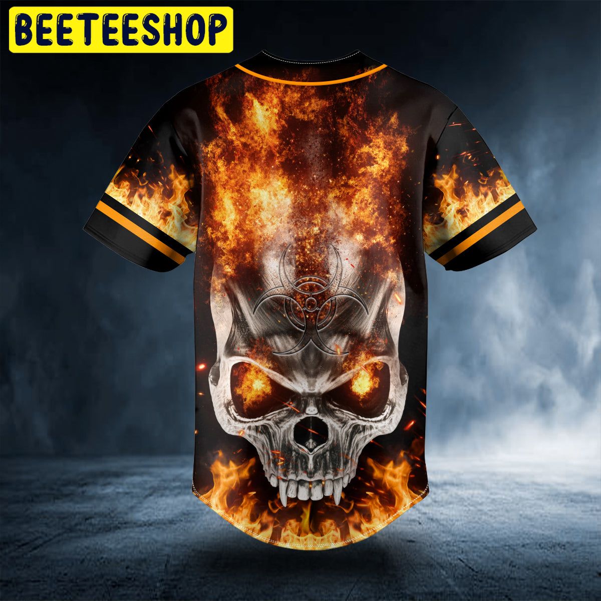 Fire Angry Biohazard Skull Custom Trending Baseball Jersey Fire Angry Biohazard Skull Custom Trending Baseball Jersey