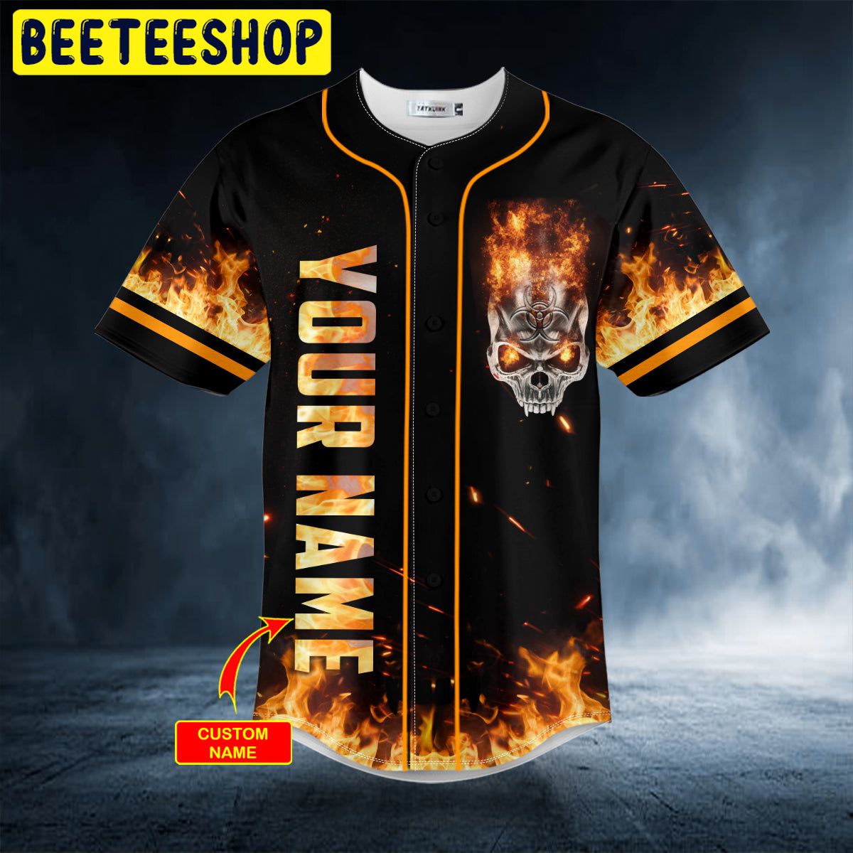 Fire Angry Biohazard Skull Custom Trending Baseball Jersey Fire Angry Biohazard Skull Custom Trending Baseball Jersey