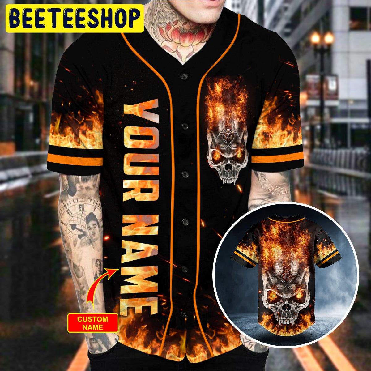 Fire Angry Biohazard Skull Custom Trending Baseball Jersey Fire Angry Biohazard Skull Custom Trending Baseball Jersey