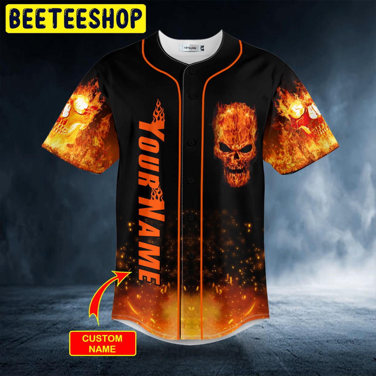 Fire Ghost Racer Skull Custom Trending Baseball Jersey Fire Ghost Racer Skull Custom Trending Baseball Jersey