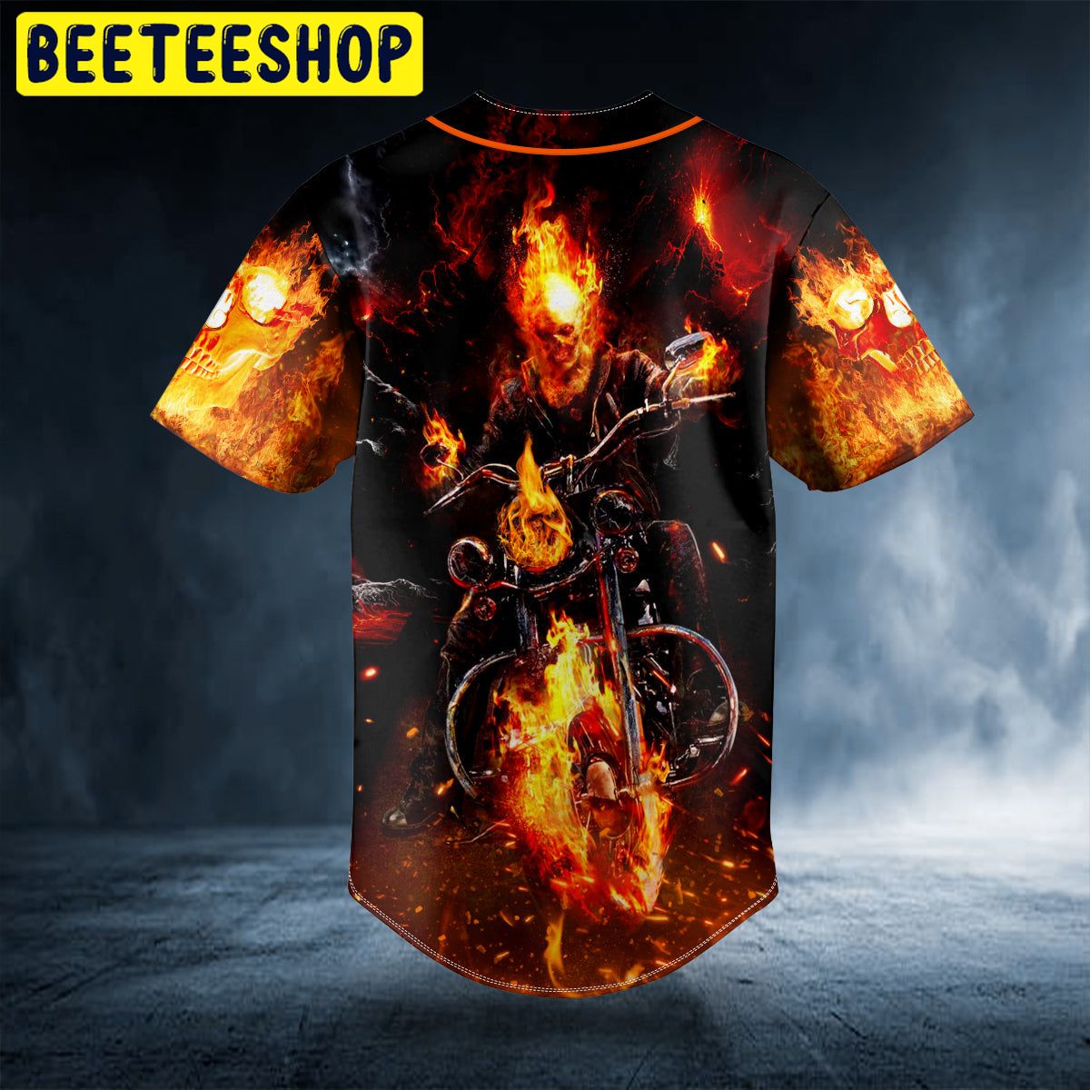 Fire Ghost Racer Skull Custom Trending Baseball Jersey Fire Ghost Racer Skull Custom Trending Baseball Jersey