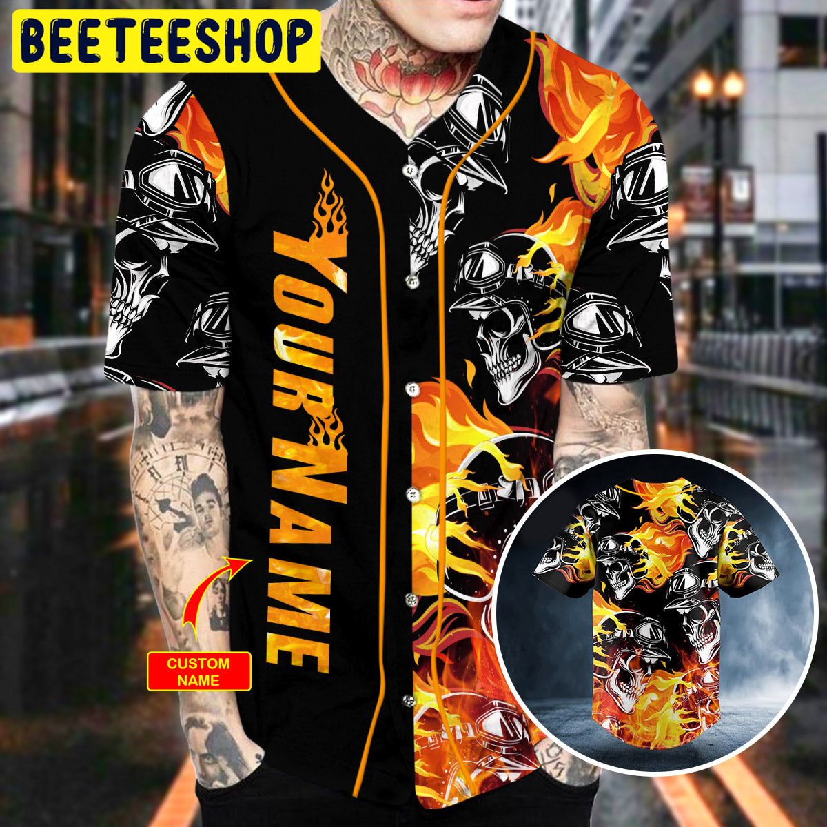 Fire Motorcycle Helmet Skull Custom Trending Baseball Jersey Fire Motorcycle Helmet Skull Custom Trending Baseball Jersey