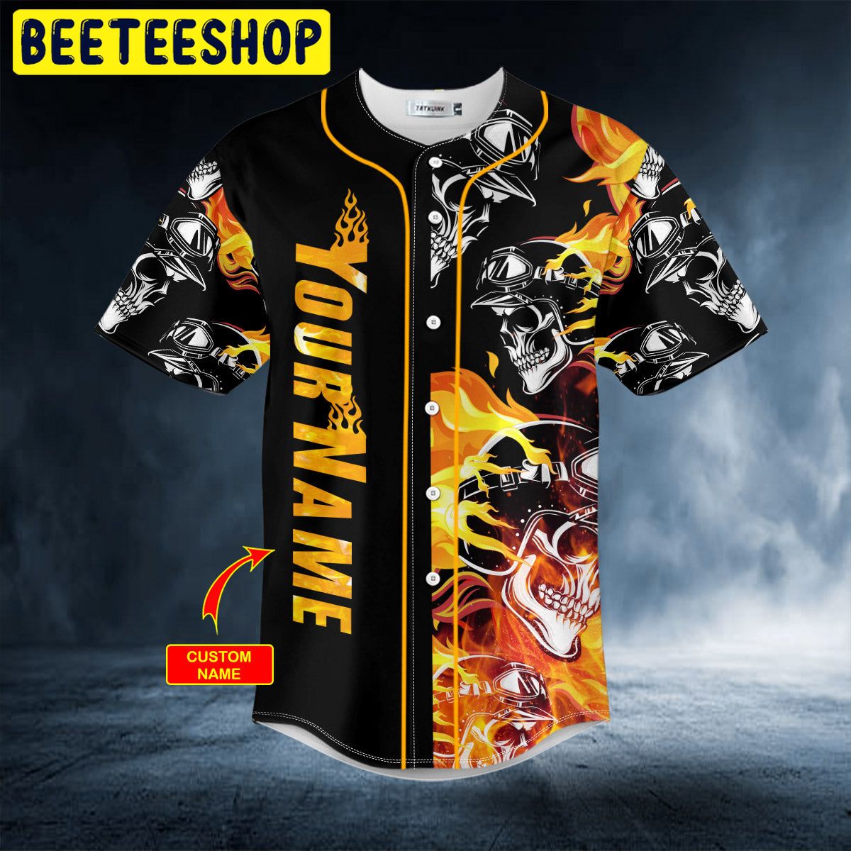 Fire Motorcycle Helmet Skull Custom Trending Baseball Jersey Fire Motorcycle Helmet Skull Custom Trending Baseball Jersey