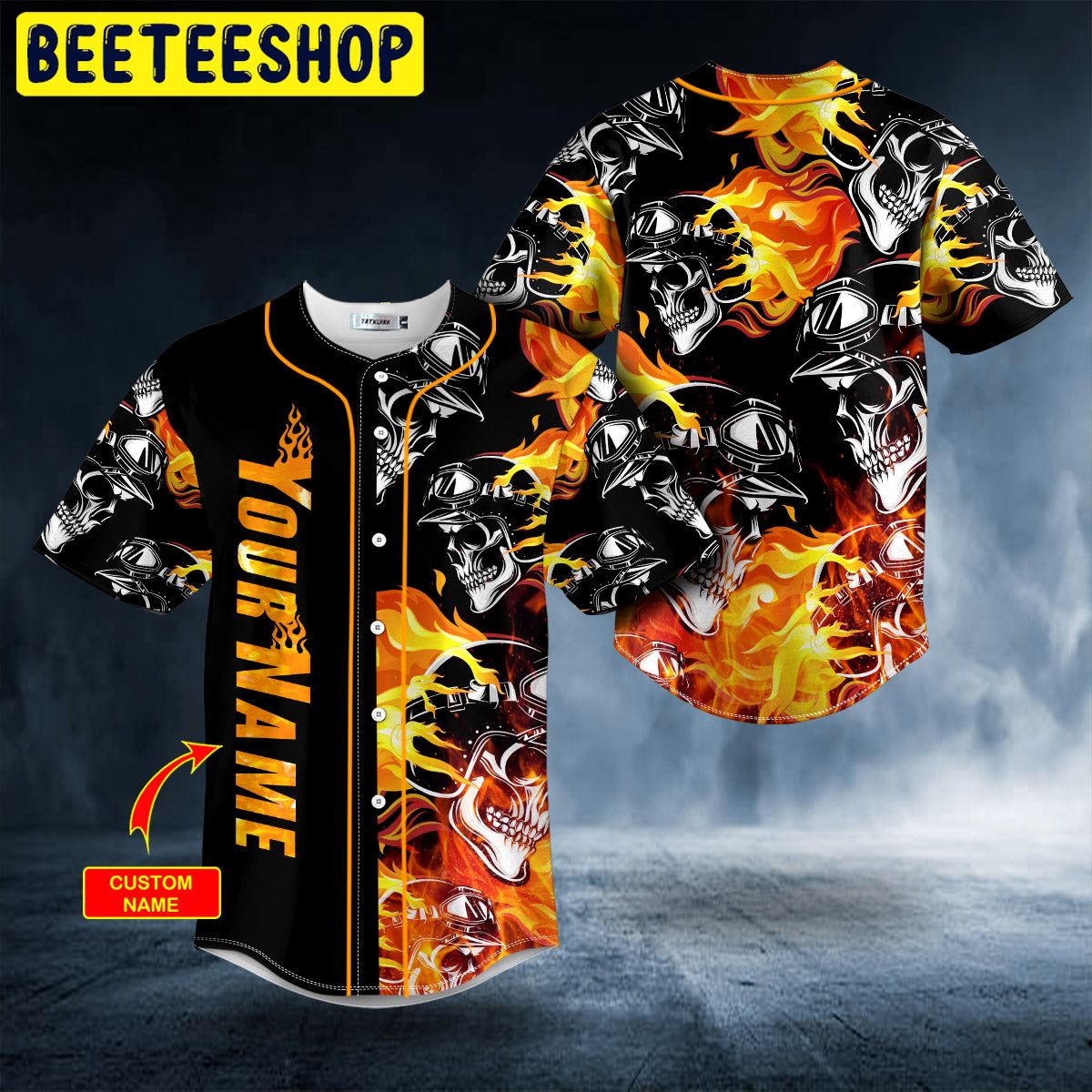 Fire Motorcycle Helmet Skull Custom Trending Baseball Jersey Fire Motorcycle Helmet Skull Custom Trending Baseball Jersey