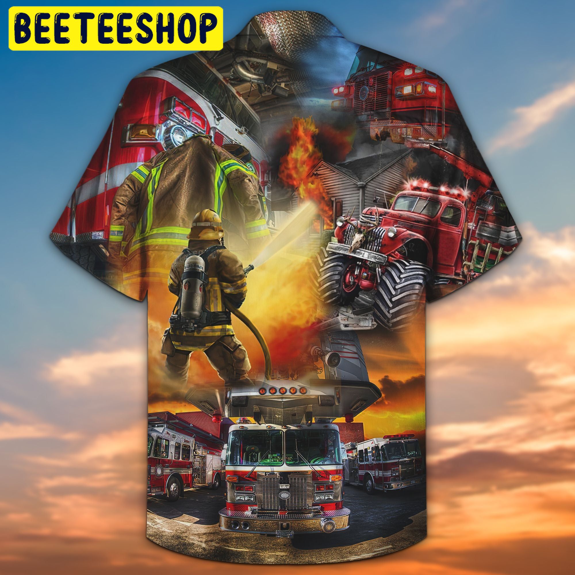 Firefighter 3D All Over Printed Trending Hawaiian Shirt Firefighter 3D All Over Printed Trending Hawaiian Shirt