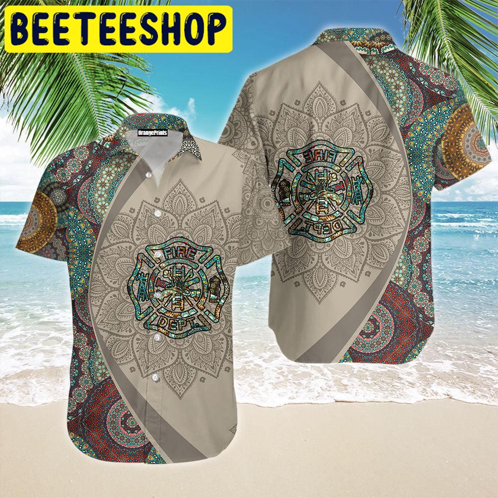 FireFighter Button Hawaiian Shirt FireFighter Button Hawaiian Shirt