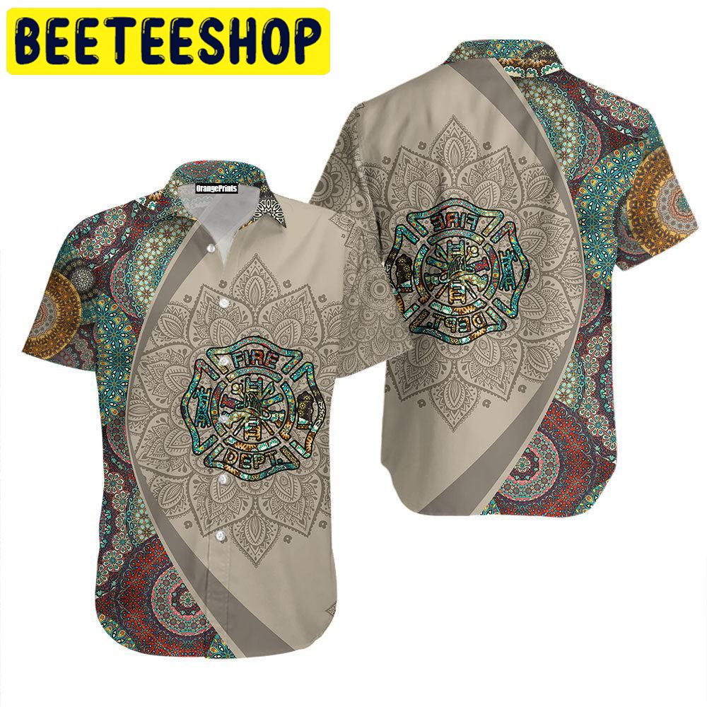 FireFighter Button Hawaiian Shirt FireFighter Button Hawaiian Shirt