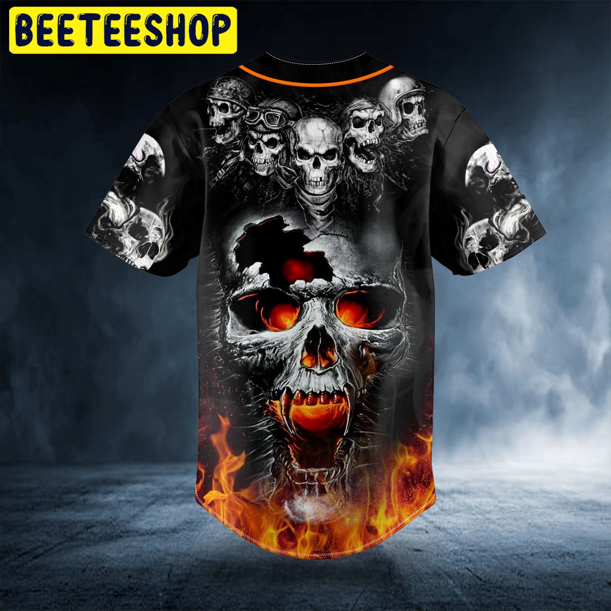 Five Fire Skull Trending Baseball Jersey Five Fire Skull Trending Baseball Jersey