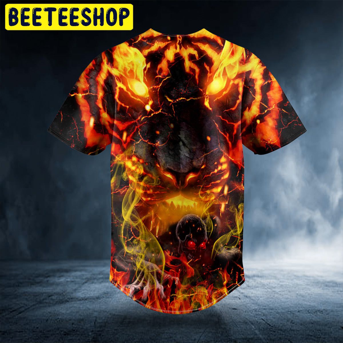 Flaming Lava Lion Zombie Ghost Skull Trending Baseball Jersey Flaming Lava Lion Zombie Ghost Skull Trending Baseball Jersey