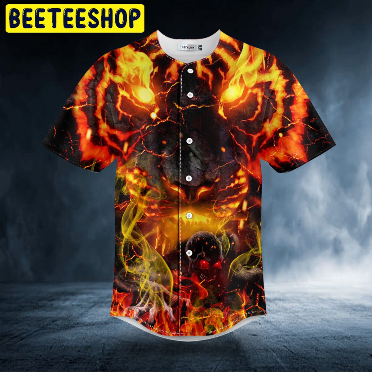 Flaming Lava Lion Zombie Ghost Skull Trending Baseball Jersey Flaming Lava Lion Zombie Ghost Skull Trending Baseball Jersey