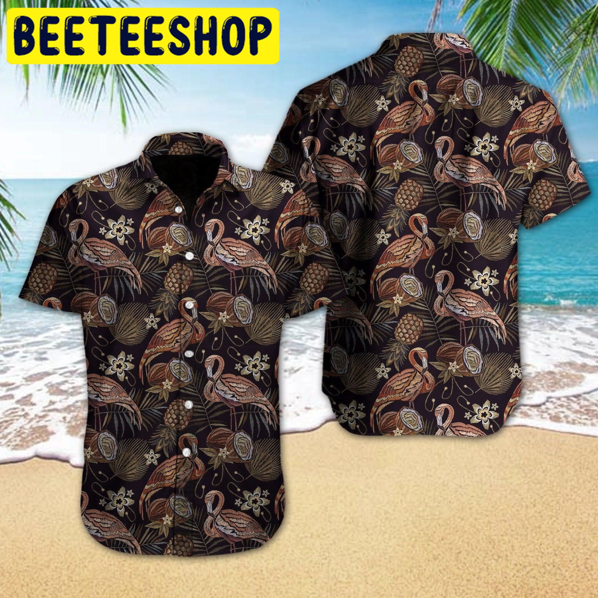 Flamingo Pineapple Vintage Hawaiian Shirt Hawaiian Shirten Hawaiian Flamingo Pineapple Vintage Hawaiian Shirt Hawaiian Shirten Hawaiian