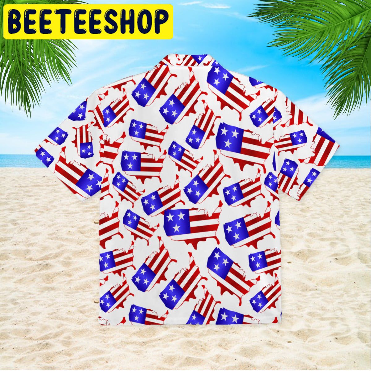 Fourth Of July America Map Shape Hawaiian Shirt Fourth Of July America Map Shape Hawaiian Shirt