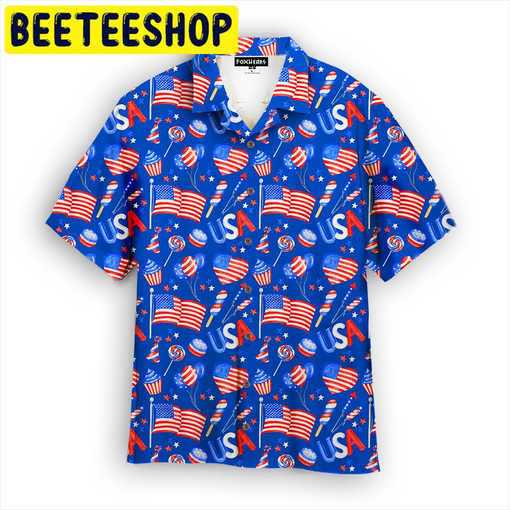 Fourth Of July Patriotic American Flags Hawaiian Shirt Fourth Of July Patriotic American Flags Hawaiian Shirt