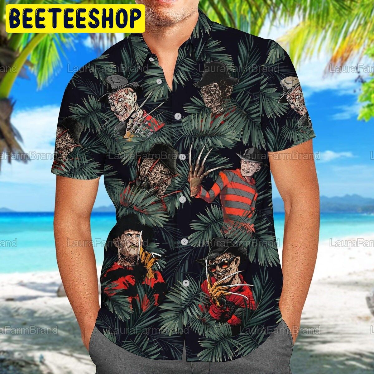 Freddy Krueger Tropical Halloween Trending Hawaiian Shirt Freddy Krueger Tropical Halloween Trending Hawaiian Shirt