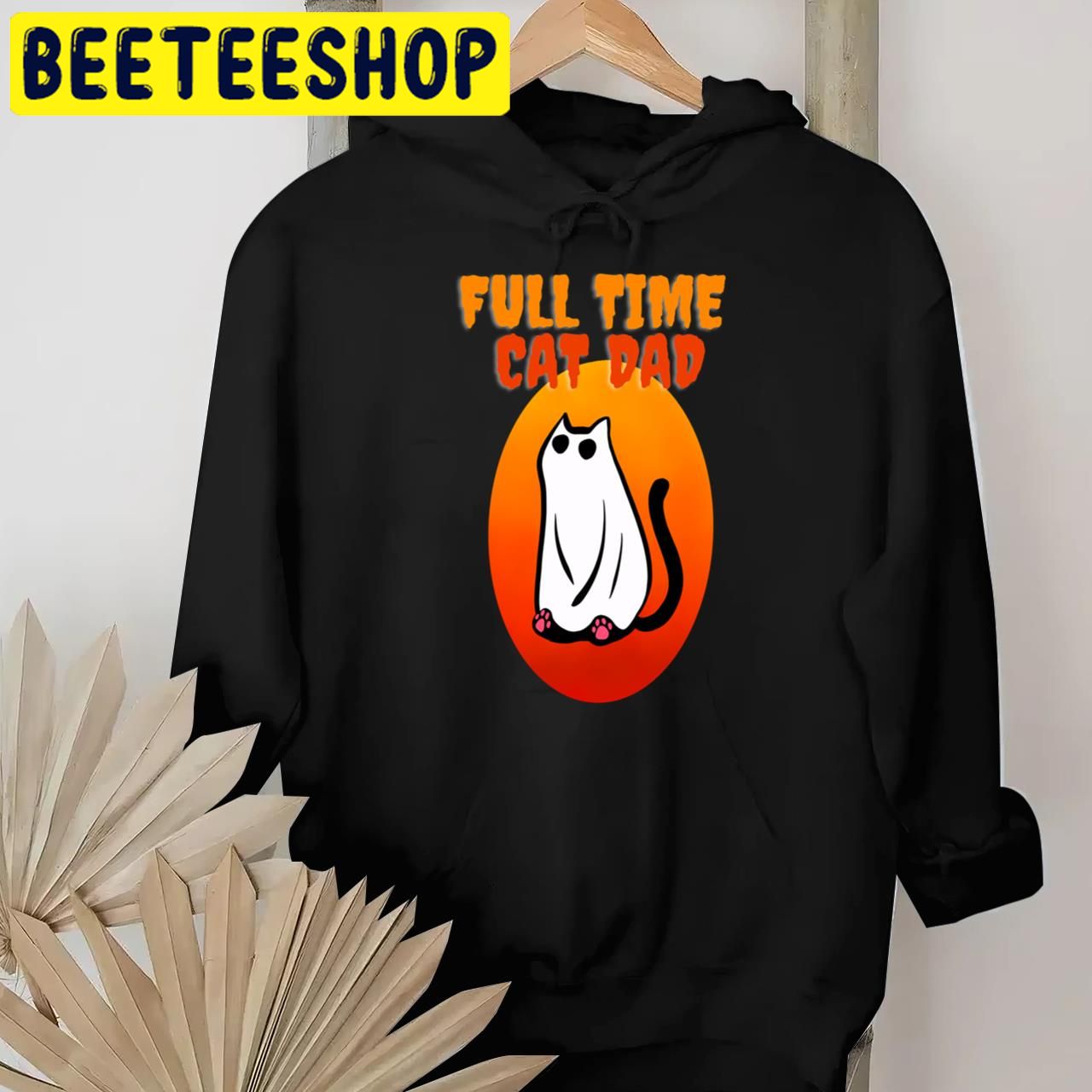 Full Time Cat Dad Funny Black Cat Wearing Ghost Halloween Trending Unisex T-Shirt Full Time Cat Dad Funny Black Cat Wearing Ghost Halloween Trending Unisex T-Shirt