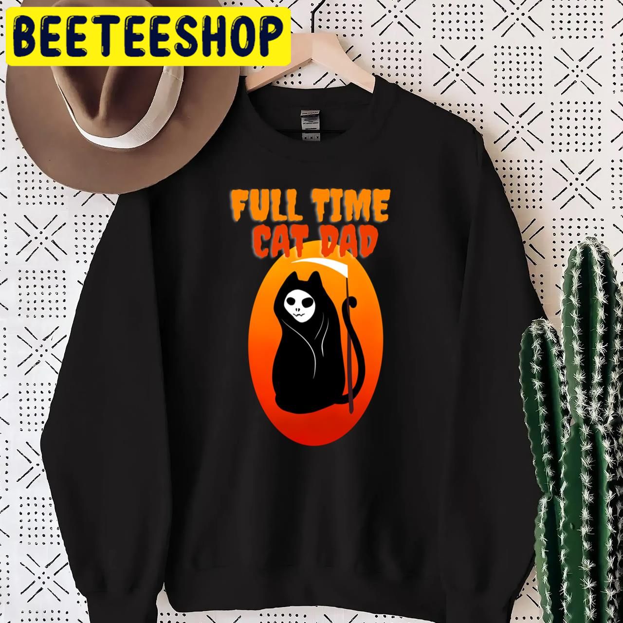 Full Time Cat Dad Funny Grim Reaper Halloween Trending Unisex T-Shirt Full Time Cat Dad Funny Grim Reaper Halloween Trending Unisex T-Shirt