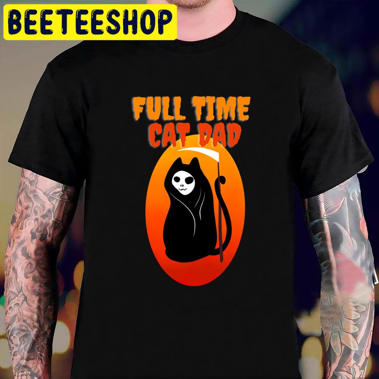 Full Time Cat Dad Funny Grim Reaper Halloween Trending Unisex T-Shirt Full Time Cat Dad Funny Grim Reaper Halloween Trending Unisex T-Shirt