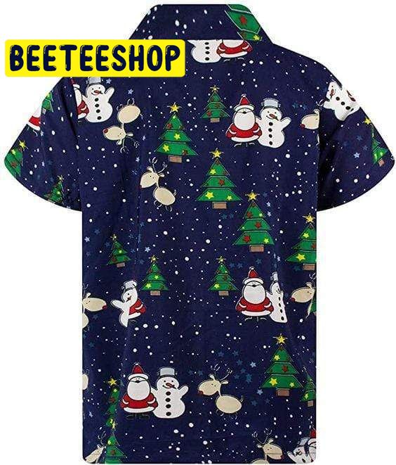 Funky Santa And Snowman Christmas Hawaiian Shirt Funky Santa And Snowman Christmas Hawaiian Shirt