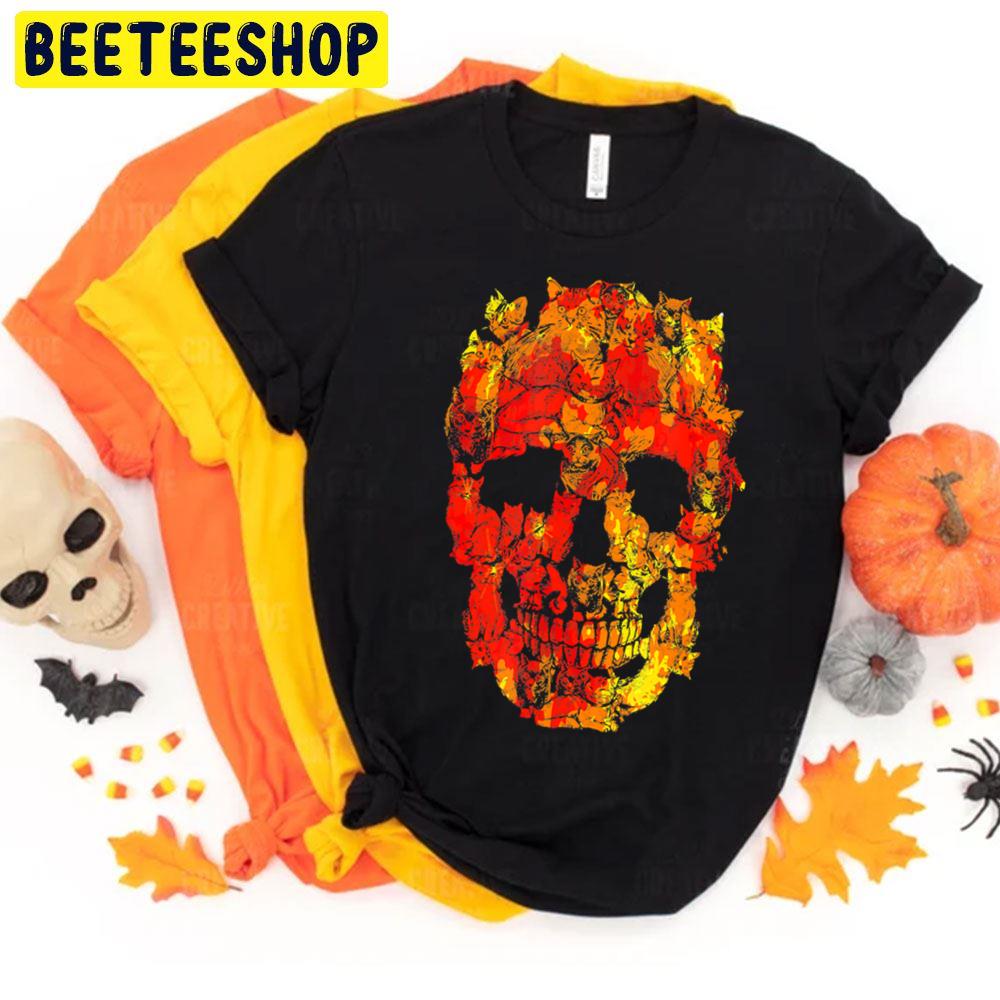 Funny Halloween Costume Skull Cat Skull Trending Unisex T-Shirt Funny Halloween Costume Skull Cat Skull Trending Unisex T-Shirt