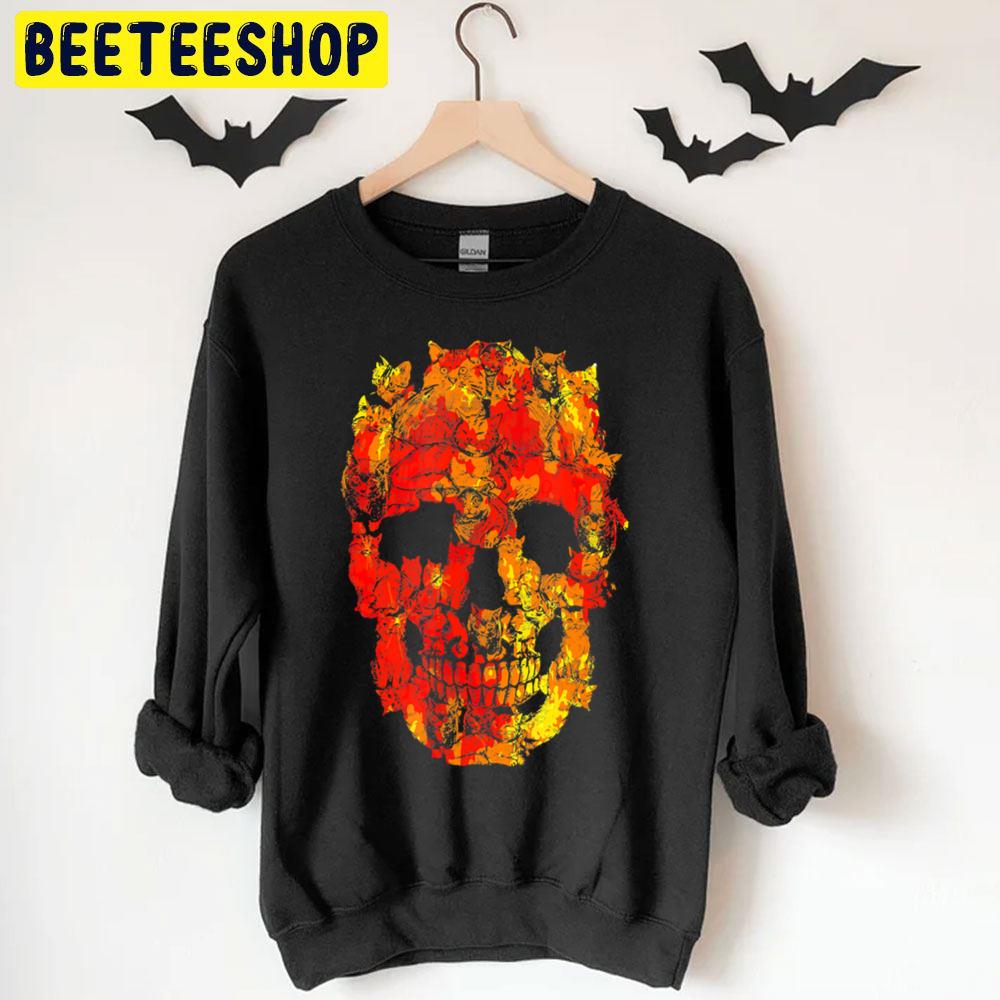 Funny Halloween Costume Skull Cat Skull Trending Unisex T-Shirt Funny Halloween Costume Skull Cat Skull Trending Unisex T-Shirt