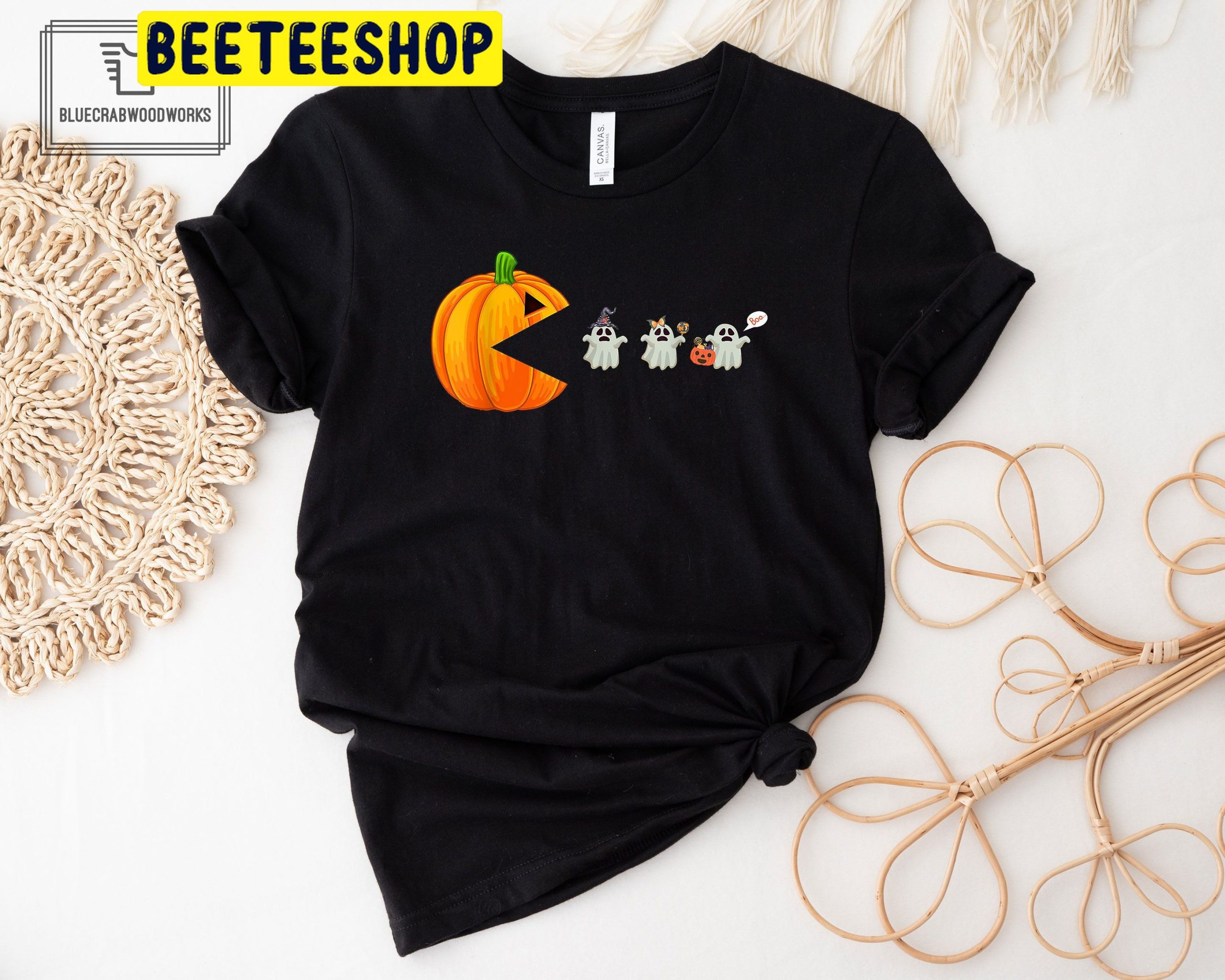 Funny Halloween Pumpkin Eating Ghost Gamer Trending Unisex Shirt Funny Halloween Pumpkin Eating Ghost Gamer Trending Unisex Shirt