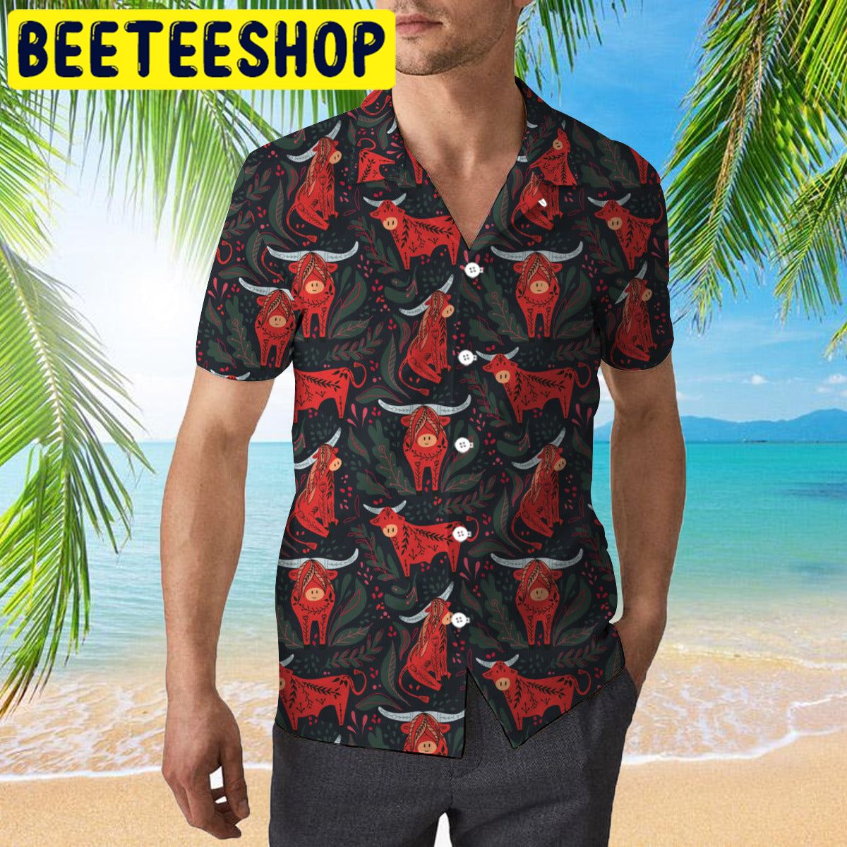 Funny Red Bulls Hawaiian Shirt Funny Red Bulls Hawaiian Shirt