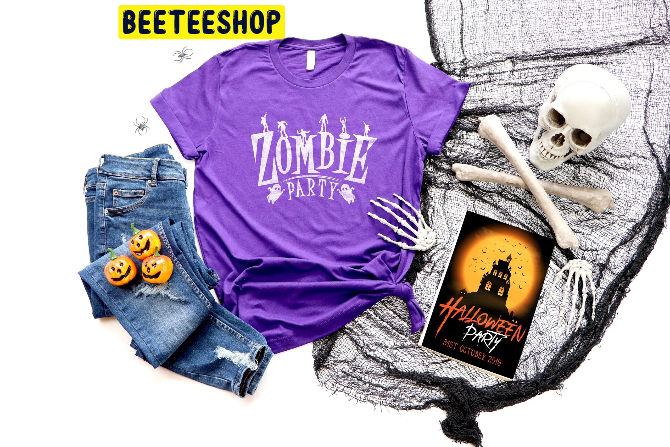 Funny Zombies Party Halloween Trending Unisex Shirt Funny Zombies Party Halloween Trending Unisex Shirt