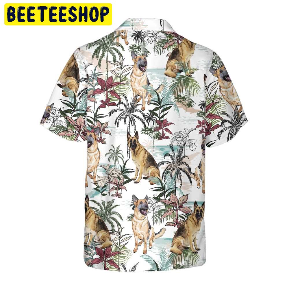 German Sheperd Summer Tropical Pattern Trending Hawaiian Shirt German Sheperd Summer Tropical Pattern Trending Hawaiian Shirt