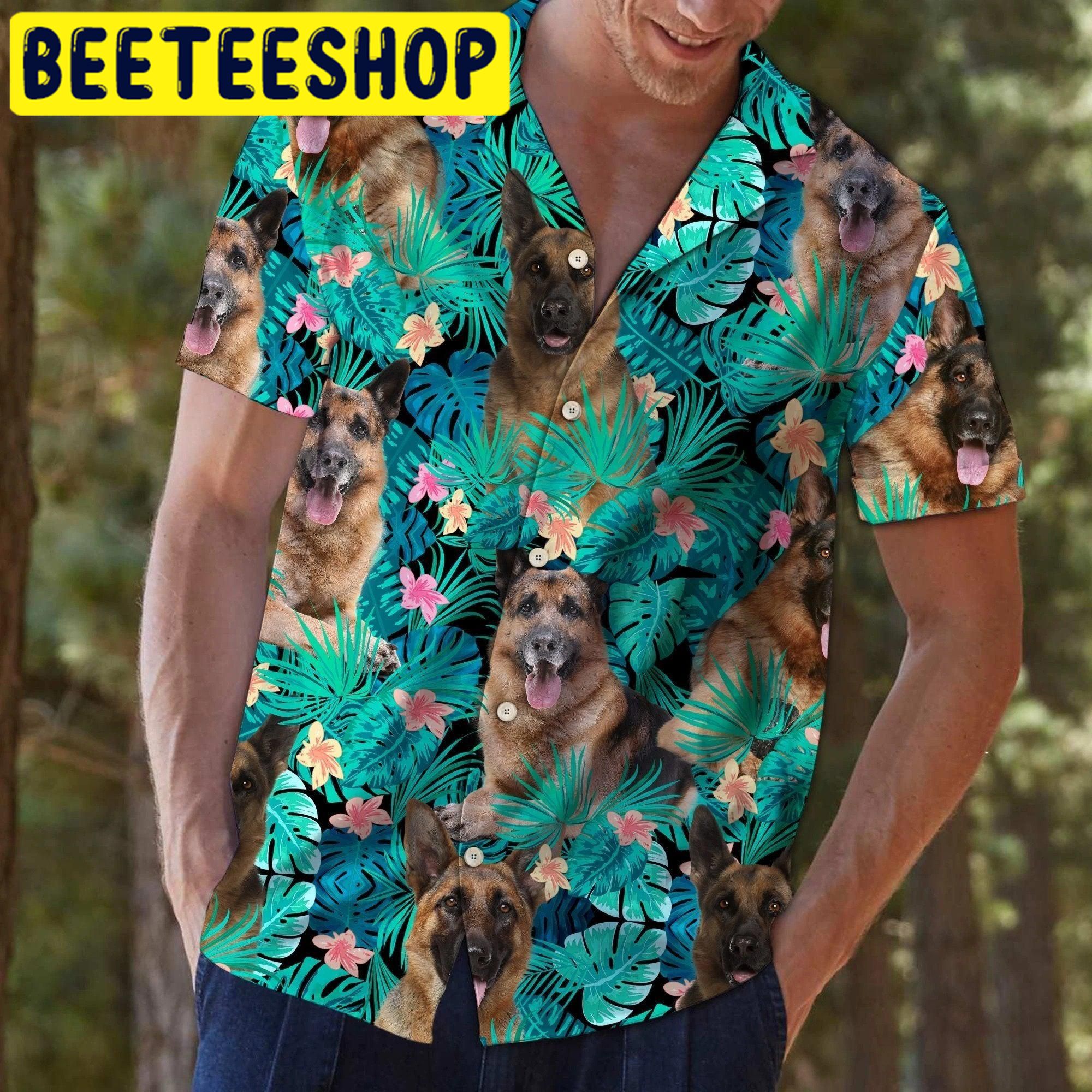 German Shepherd Tropical Hawaiian Shirt German Shepherd Tropical Hawaiian Shirt