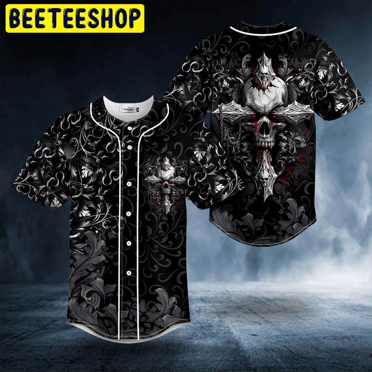 Ghost Cross Skull Trending Baseball Jersey Ghost Cross Skull Trending Baseball Jersey