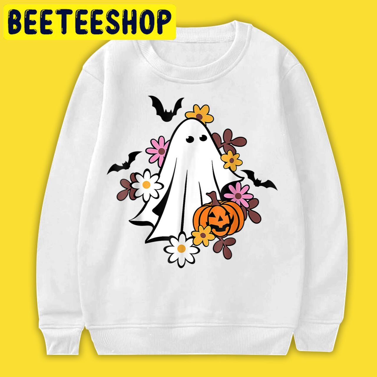 Ghost Vintage Groovy Trick Or Treat Spooky Vibes Spooky Ghost Halloween Trending Unisex T-Shirt Ghost Vintage Groovy Trick Or Treat Spooky Vibes Spooky Ghost Halloween Trending Unisex T-Shirt