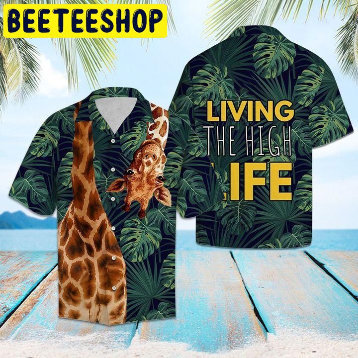 Giraffe Living The High Life Hawaiian Shirt Giraffe Living The High Life Hawaiian Shirt