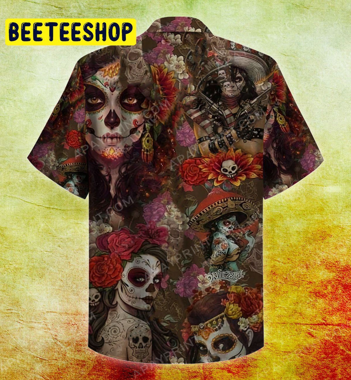 Girly Skull Tattoos - Day Of The Dead Trending Hawaiian Shirt Girly Skull Tattoos - Day Of The Dead Trending Hawaiian Shirt